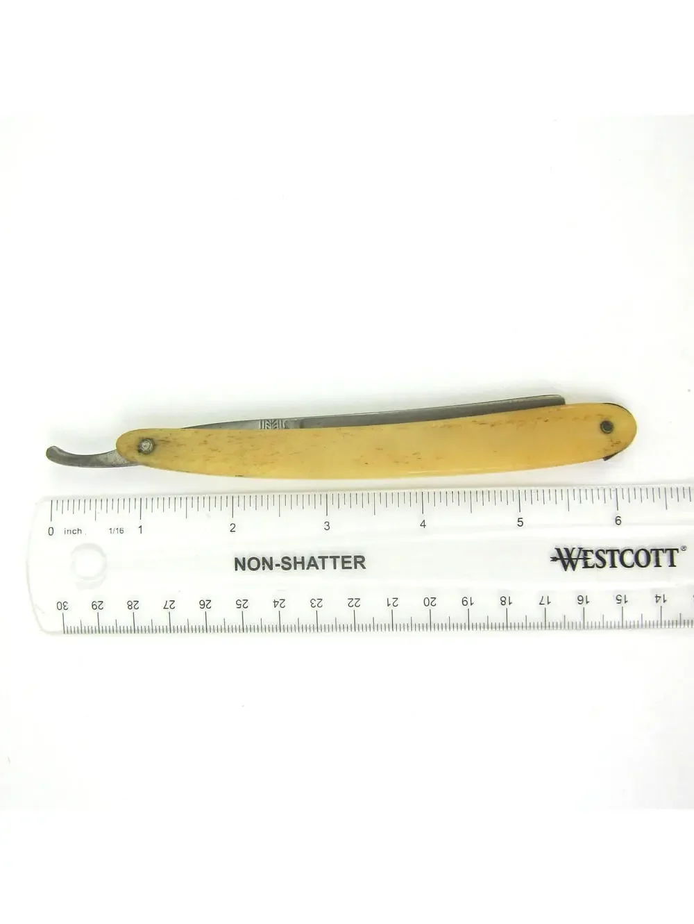 Vintage Straight Razor Liberty Bone Scales Handle & Case